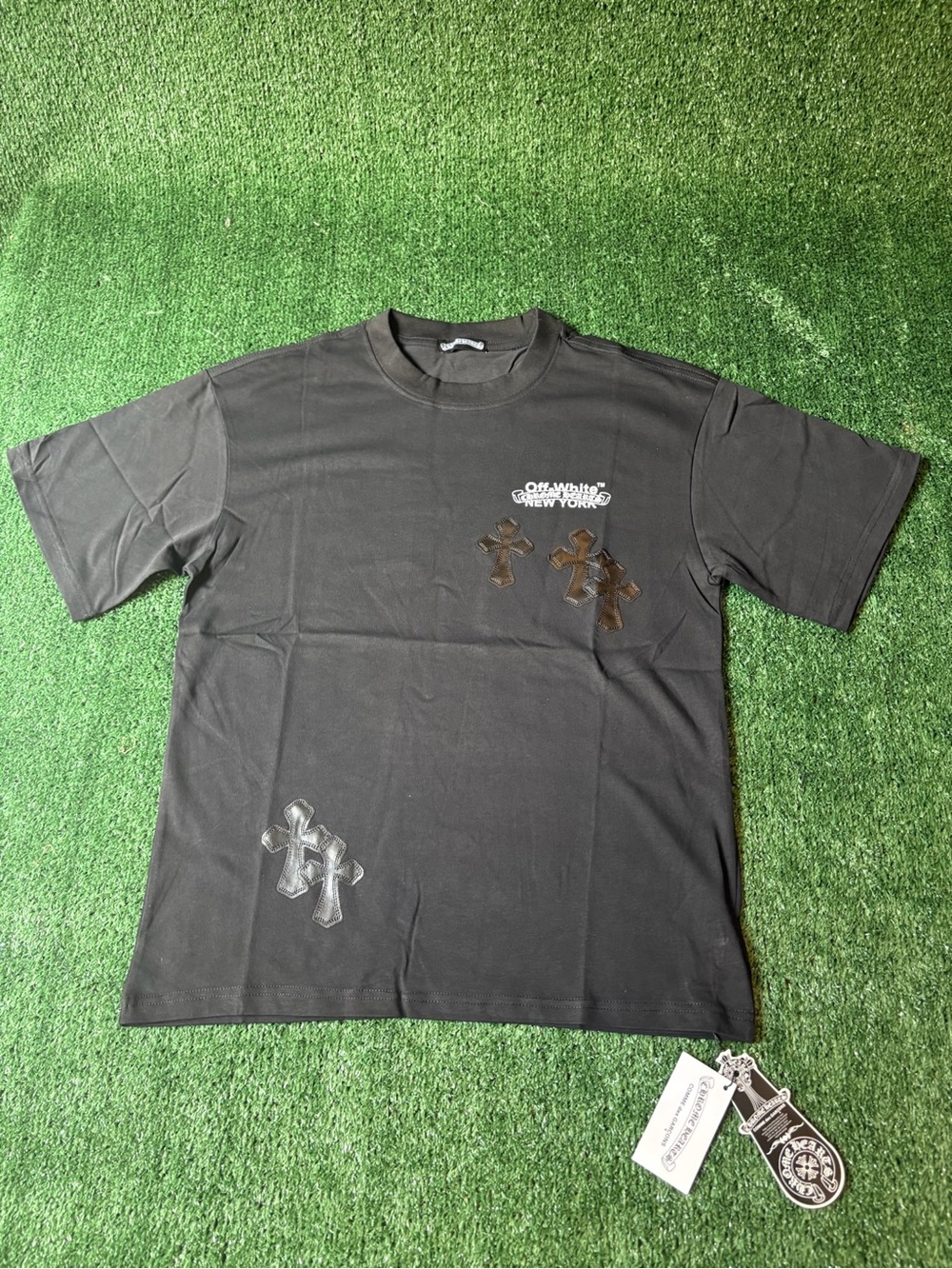 Chrome Hearts Black Short Sleeve Tee with Cross Graphics